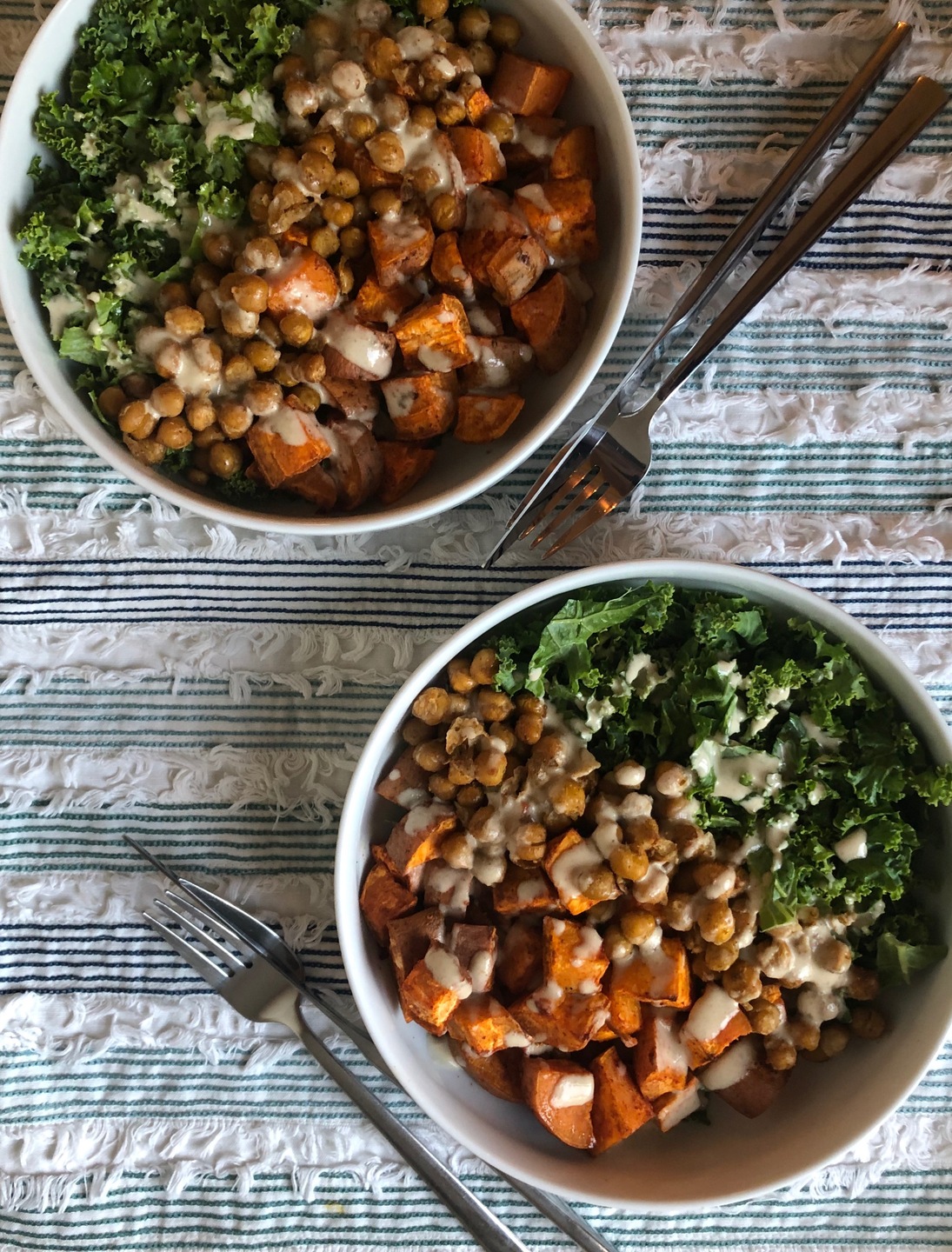 Chickpea Kale Sweat Potato Salad Bowl