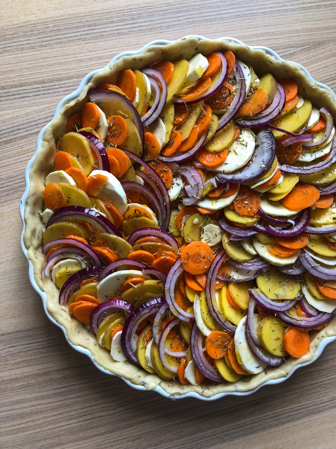 Root vegetable tart