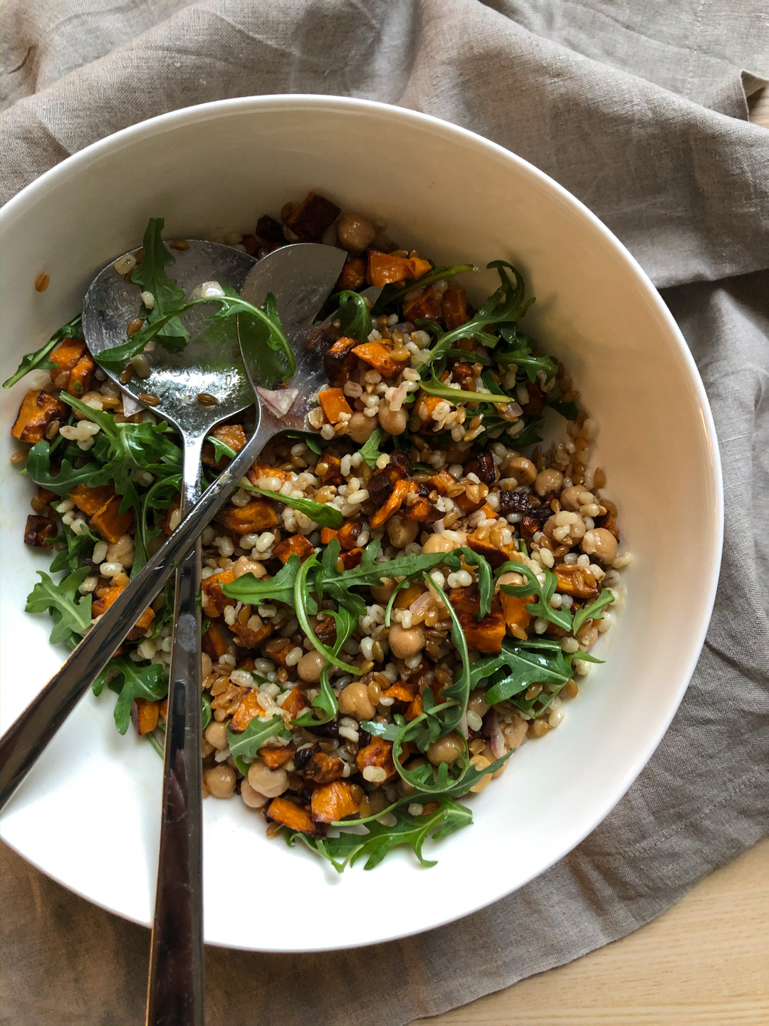 grain salad with shallot dressing