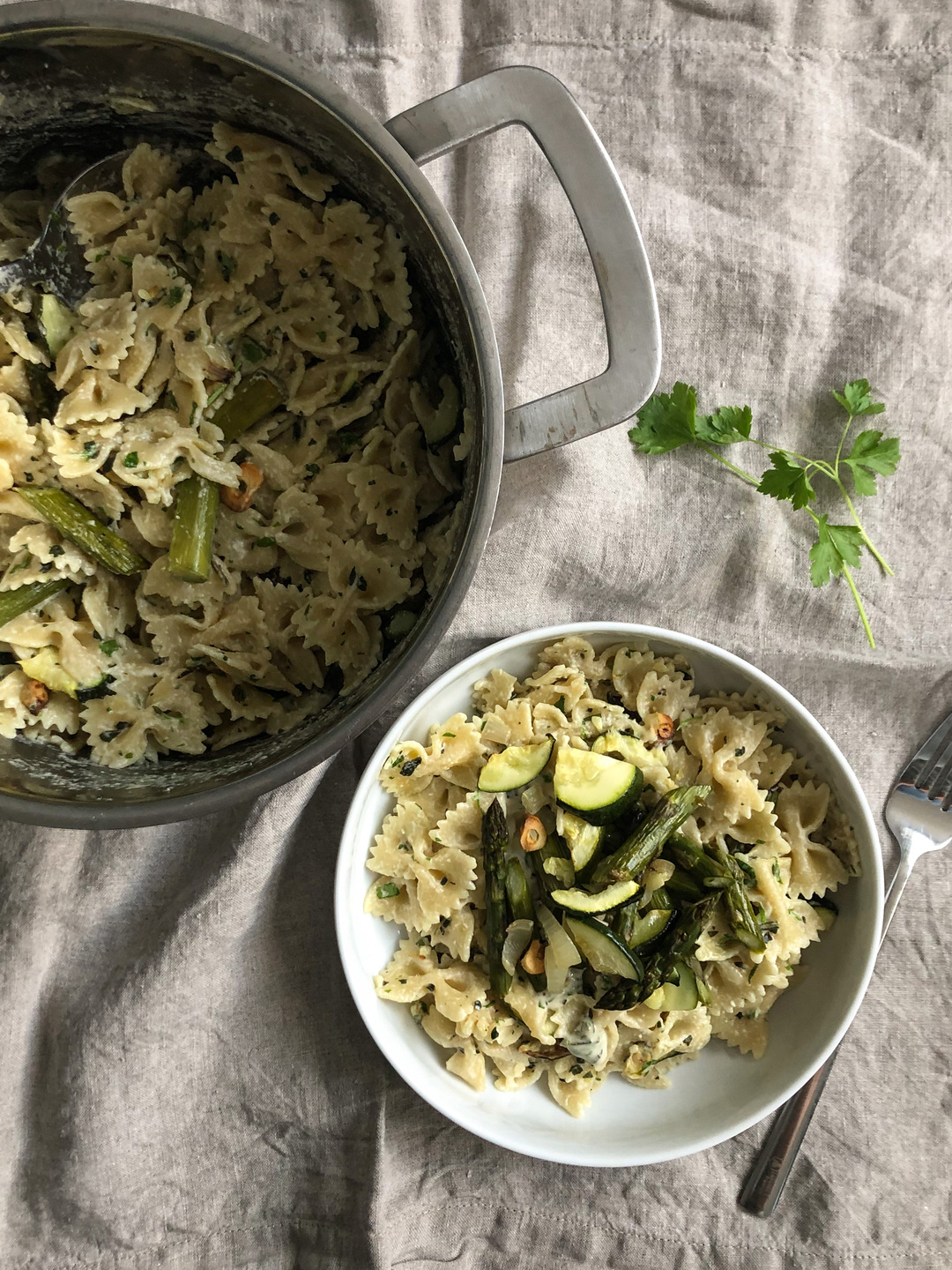herbed tahini pasta
